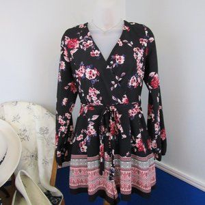 Forever 21 Floral Long Sleeve Romper